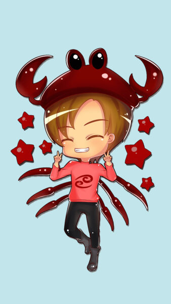 Das Bild des männlichen Krebszeichens Chibi