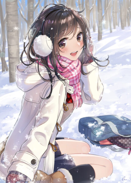 Hình nền anime cute dễ thương trong mùa đông