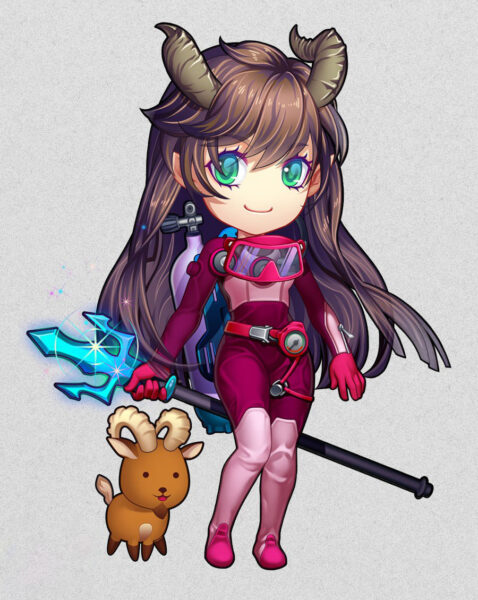 hình nền cung ma kết nữ chibi