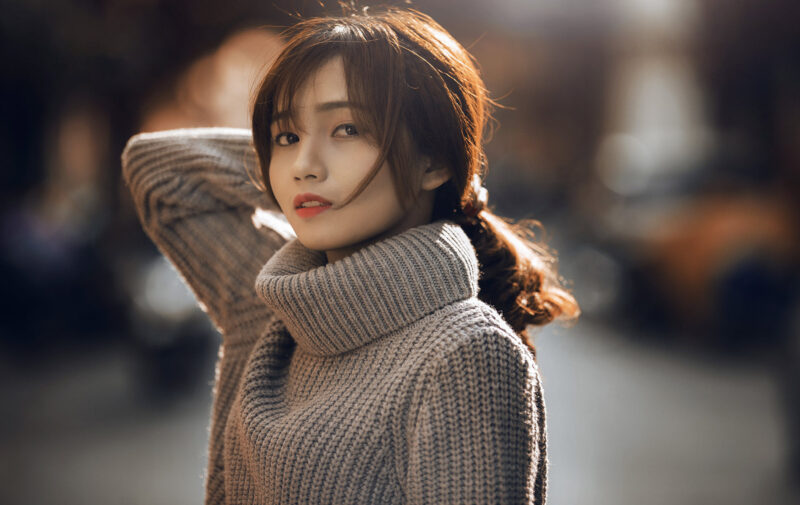 Hình nền gái xinh hd mặc áo len