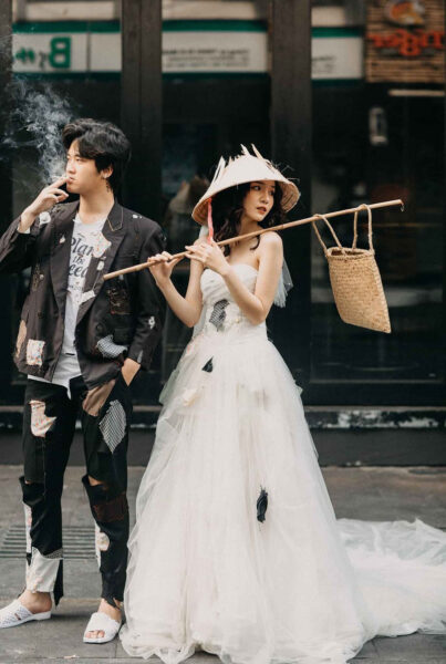 Ảnh ăn xin hài hước hình cưới