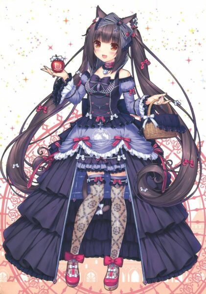 ảnh anime tóc đen buộc hai bên