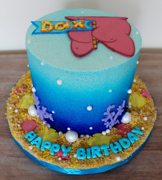 ảnh bánh sinh nhật đẹp đơn giản màu xanh biển