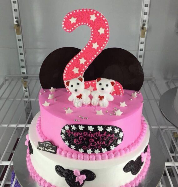 ảnh bánh sinh nhật đẹp màu hồng