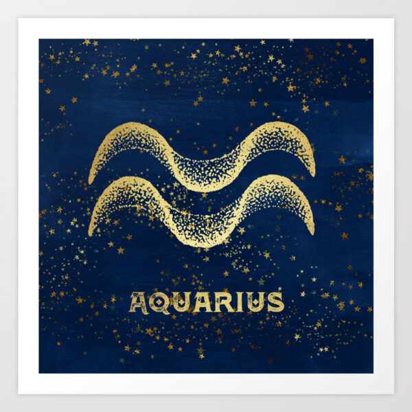 Ảnh cung Bảo Bình biểu tượng trên tấm thiệp