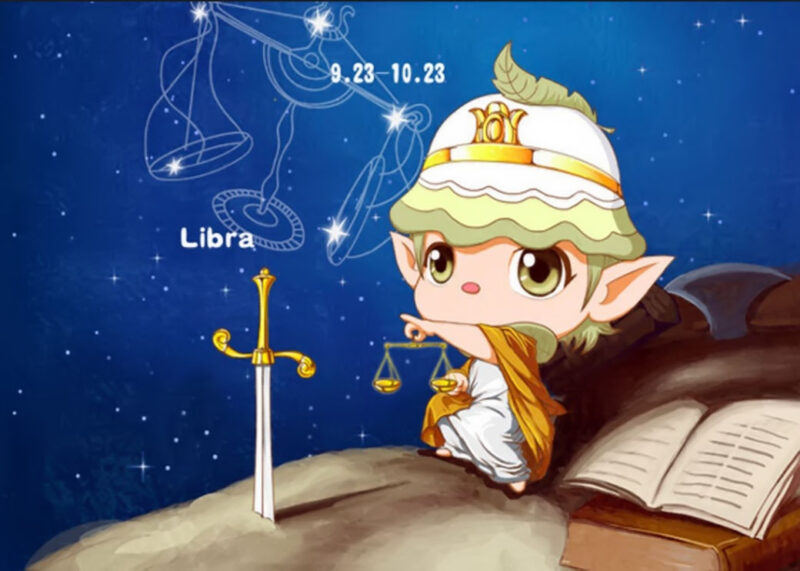 Ảnh cung Thiên Bình chàng trai và sách