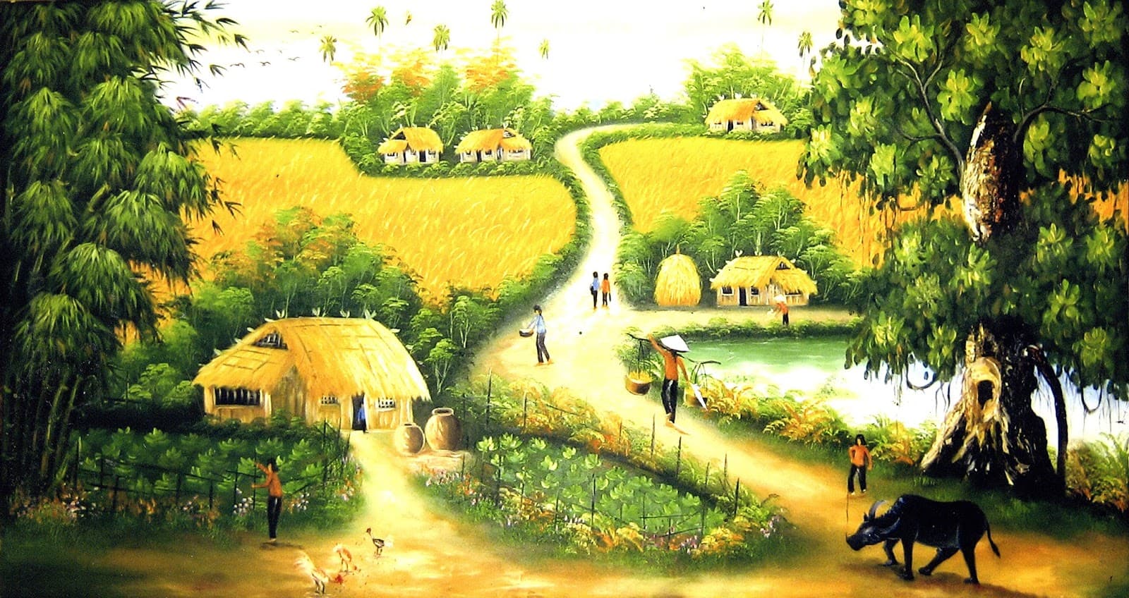 Hình ảnh làng quê Việt Nam đẹp mộc mạc bình dị  Trường THPT Kiến Thụy