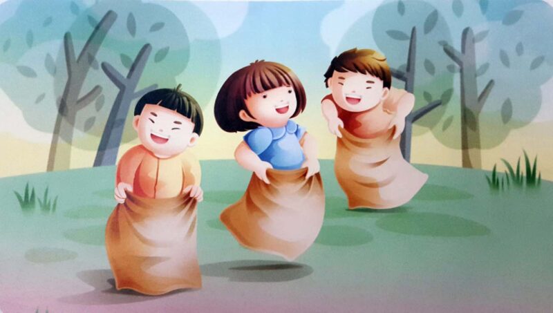 Ảnh trò chơi dân gian Việt Nam nhảy bao bố