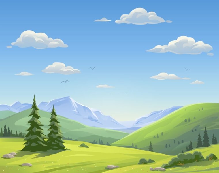 Background cây xanh và bầu trời