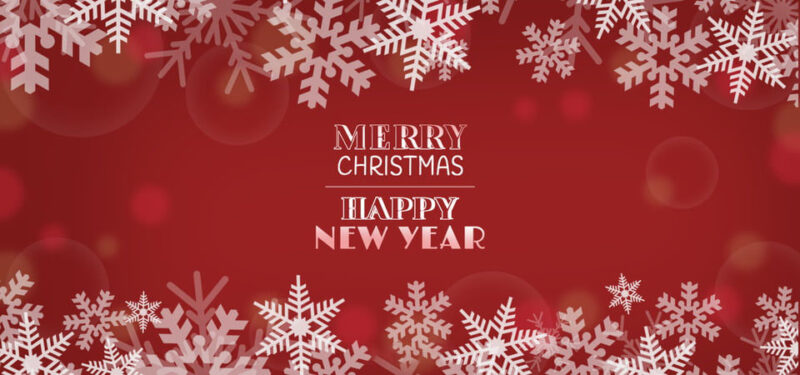 Background giáng sinh bông tuyết trắng trên nền đỏ