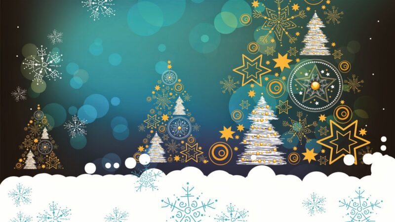 Background giáng sinh cây thông trắng tuyết