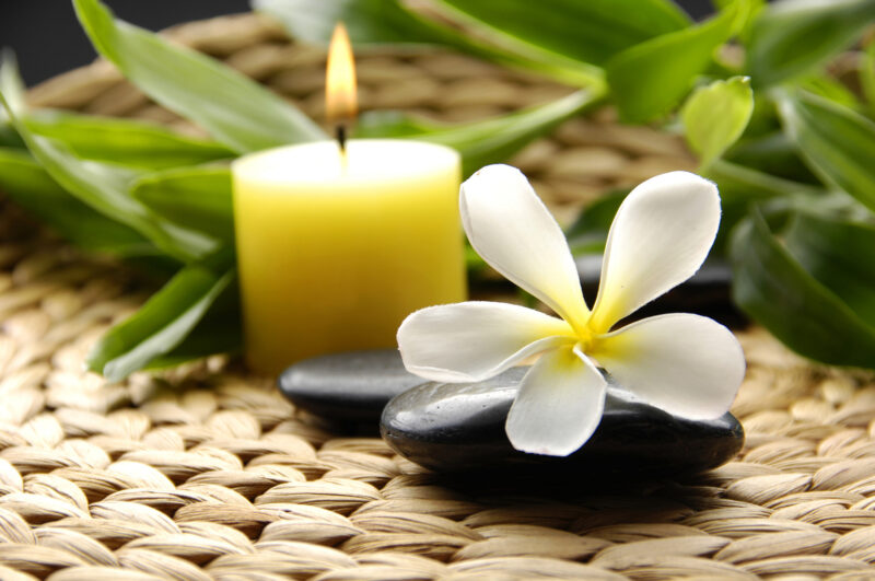 Background spa nến vàng