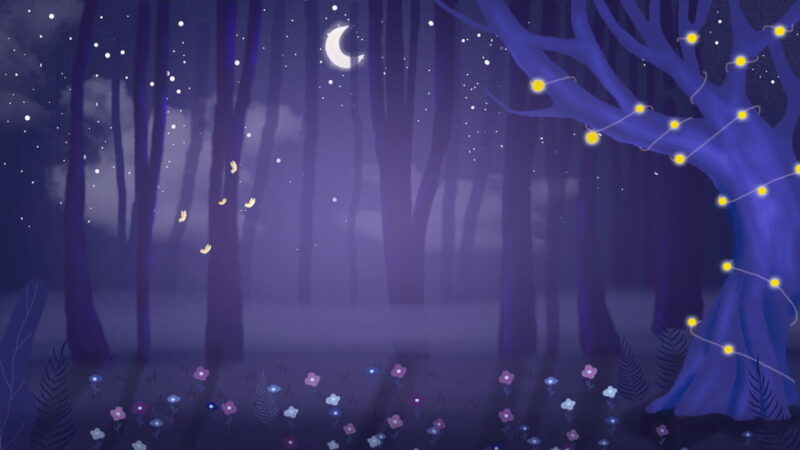 Background tím khu rừng