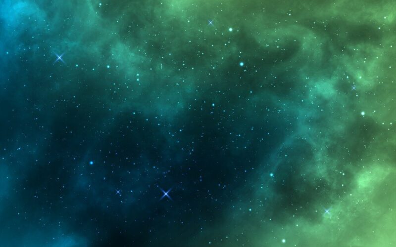 Background vũ trụ xanh lá
