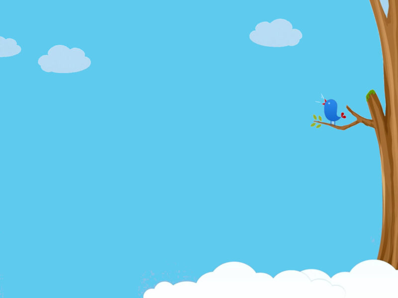 Background xanh dương thân cây và chú chim