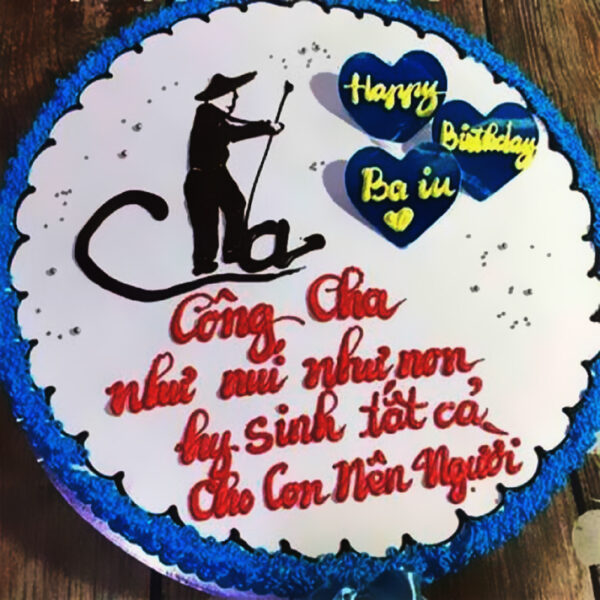 bánh sinh nhật bố trang trí chữ đơn giản