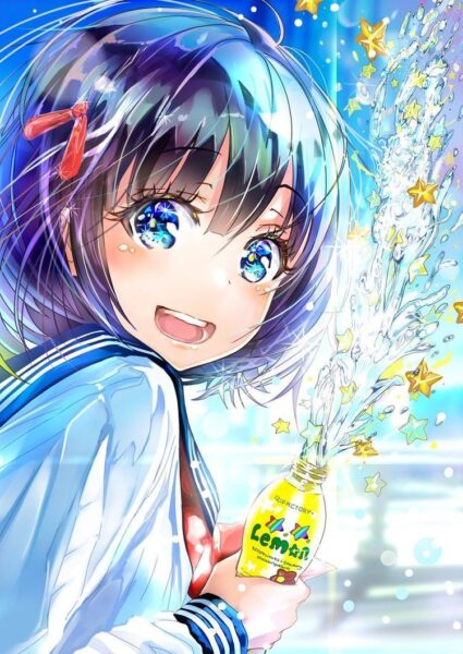hình ảnh trong sáng của cô gái anime hạnh phúc