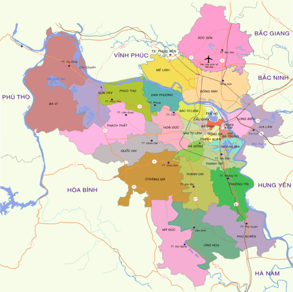 Hình ảnh bản đồ Hà Nội
