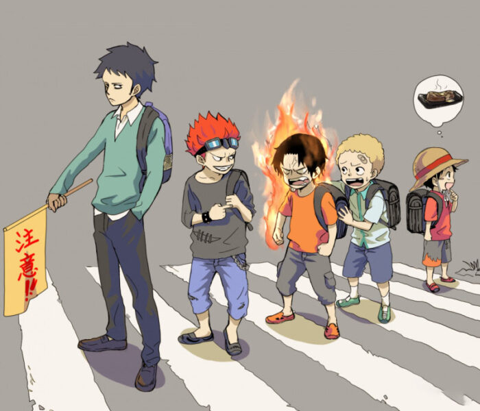 Hình ảnh chế One Piece - Kid chọc giận Ace