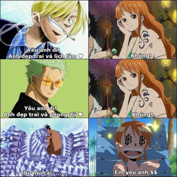 Hình ảnh chế One Piece - Nami yêu kim cương