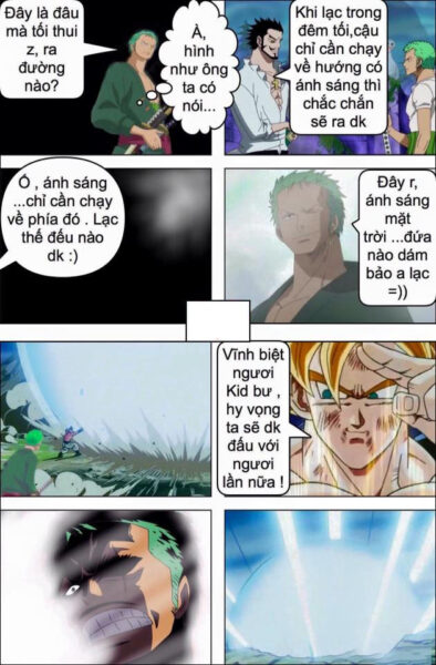 Hình ảnh chế One Piece - Zoro hướng tới ánh sáng