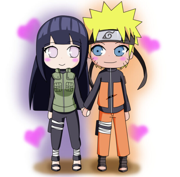 Hình ảnh Chibi tình yêu Naruto và Hinata nắm tay