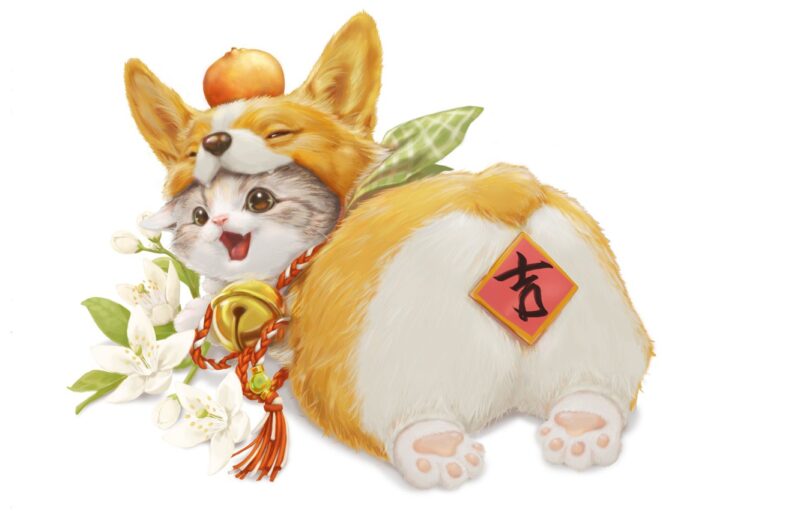 hình ảnh chó cute chibi nghịch ngợm