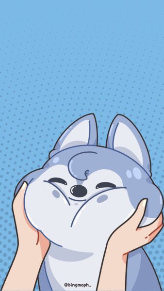 hình ảnh chó cute chibi với đôi má phúng phính