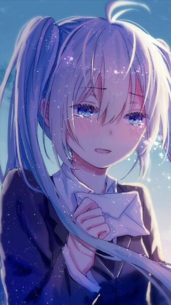 hình ảnh cô gái buồn anime khóc