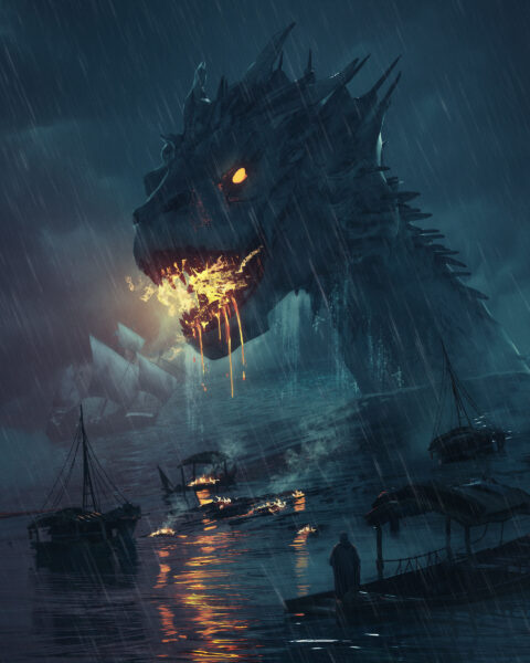 Hình ảnh con thuyền gặp bão