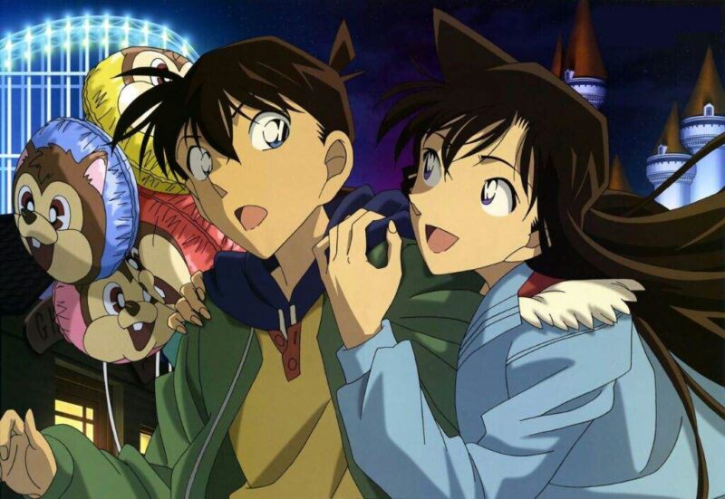 Hình ảnh Conan đẹp nhất - Ran và Shinichi tại công viên giải trí