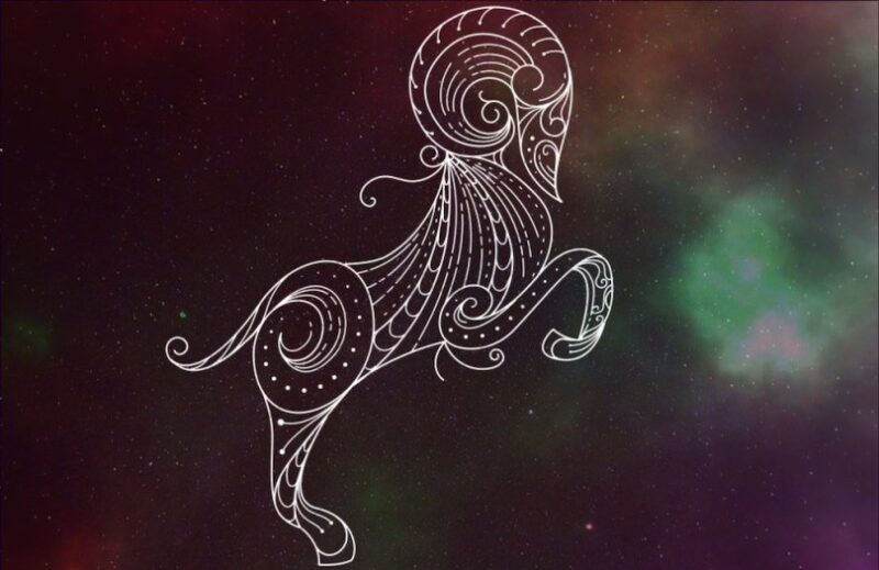 Hình ảnh cung Bạch Dương biểu tượng trước nền đen