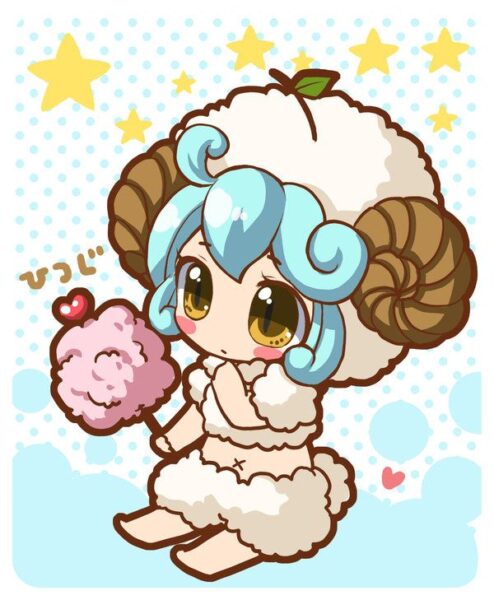 Hình ảnh cung Bạch Dương nam tóc xanh dương