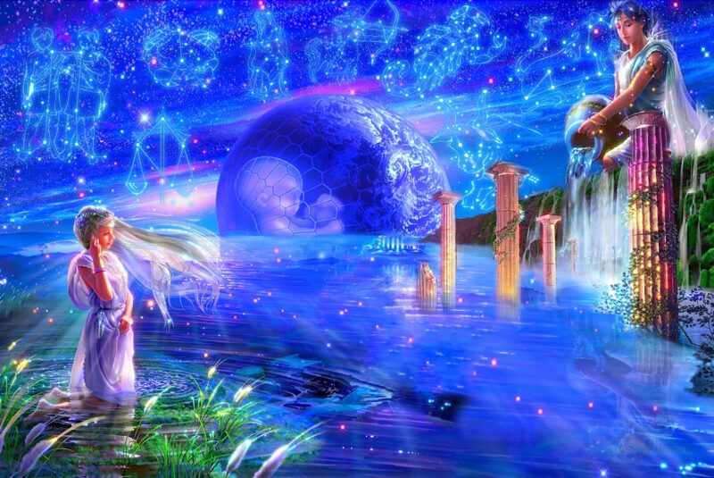 Hình ảnh cung Bảo Bình thiên thần ở thiên đường