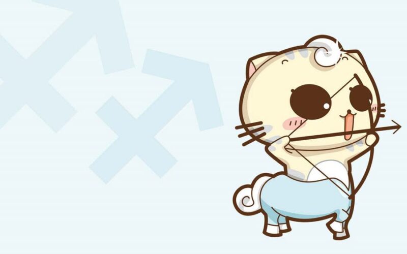 Hình ảnh cung Nhân Mã chú mèo đáng yêu
