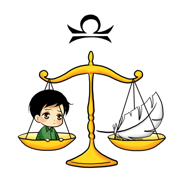 HÌnh ảnh cung Thiên Bình tranh vẽ cậu bé