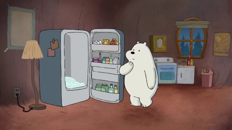 Hình ảnh gấu trắng buồn kiếm đồ ăn