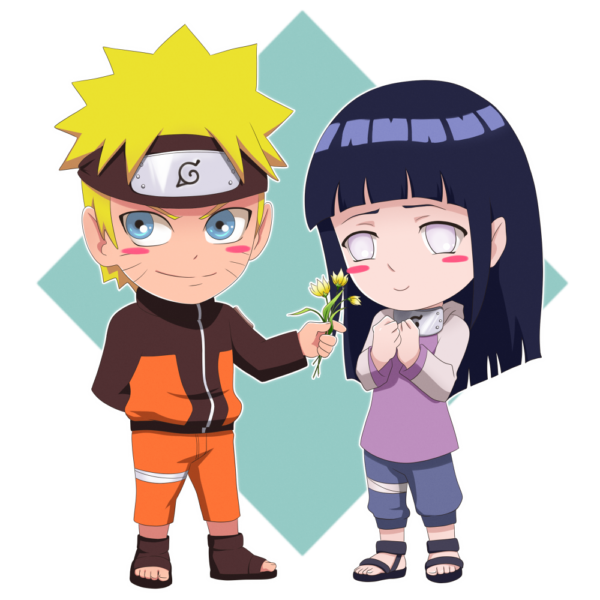 Hình ảnh Naruto vs Hinata tặng hoa