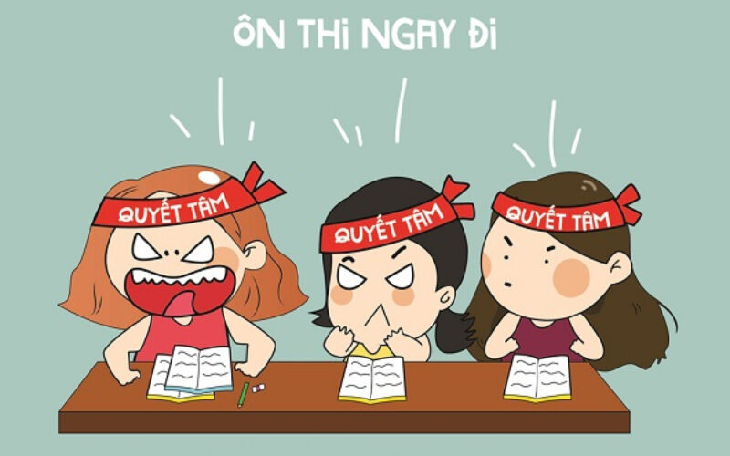 Hình ảnh ôn thi với sự quyết tâm
