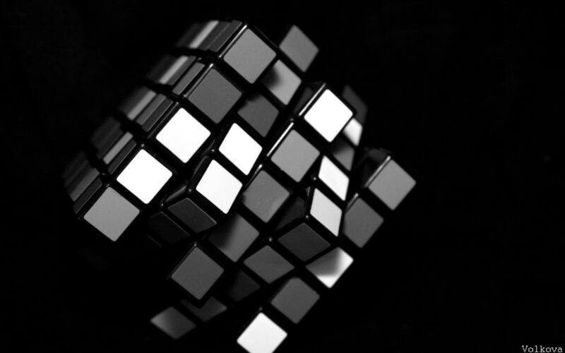 Schwarz-Weiß-Bild von Rubik