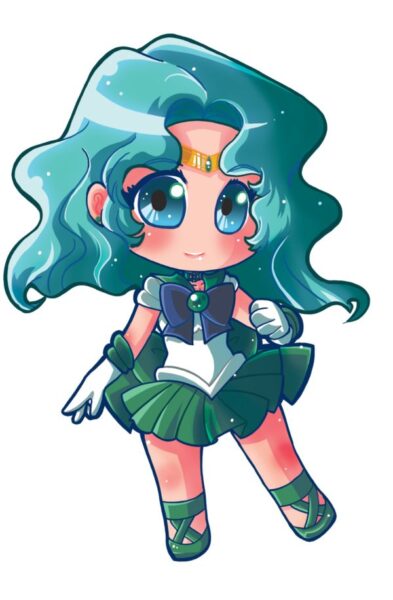 Hình ảnh thủy thủ mặt trăng chibi - cô nàng tóc xanh