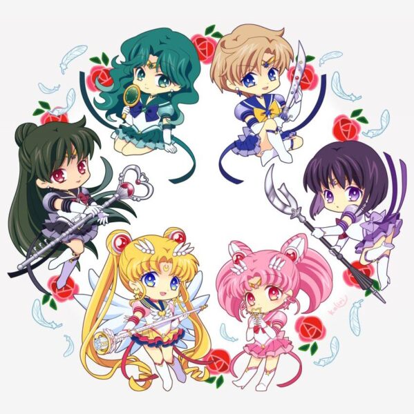 Hình ảnh thủy thủ mặt trăng kết hình vòng tròn