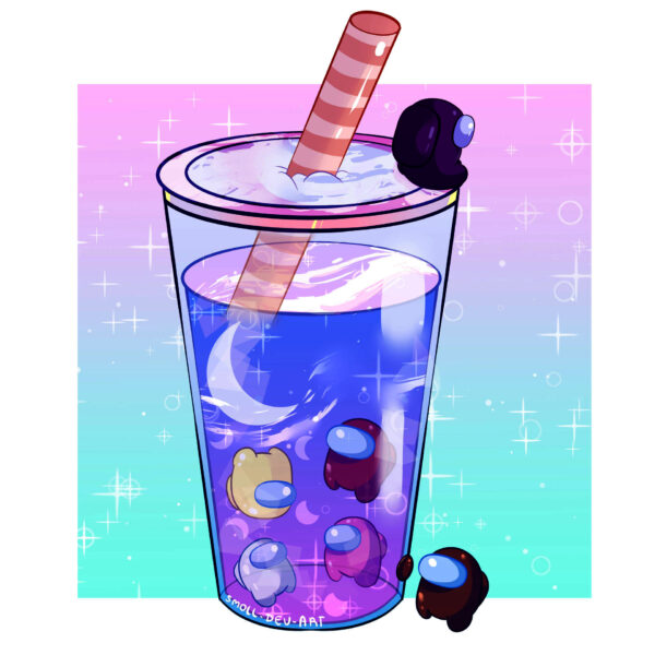 Hình ảnh trà sữa hoạt hình omong us dễ thương