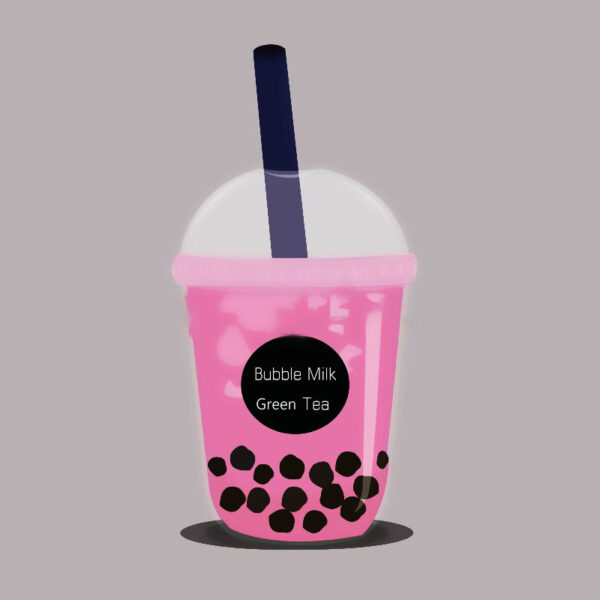 Hình ảnh trà sữa hoạt hình trà sữa dâu trân châu đen