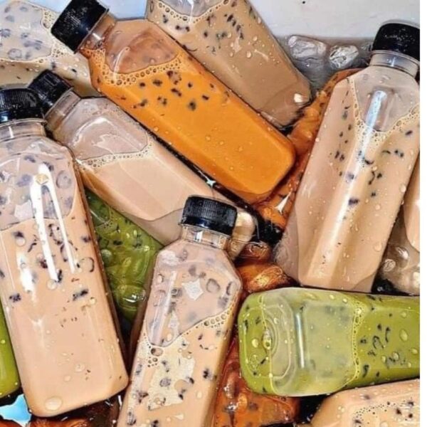 hình ảnh trà sữa tự chụp đóng chai