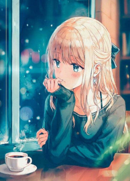 Hình đại diện avt anime buồn bên cửa sổ