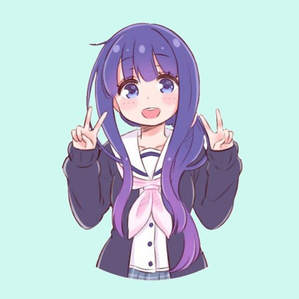 Hình đại diện avt anime nền xanh