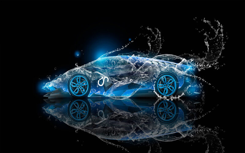 hình nền desktop siêu xe ô tô 3D từ nước