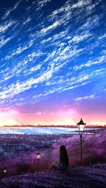 Hình nền điện thoại cô đơn dưới trời xanh