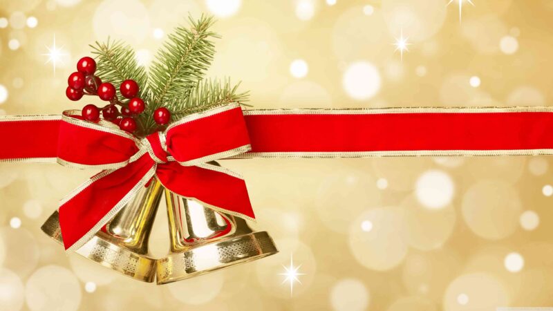 hình nền giáng sinh chuông thánh đường màu sáng